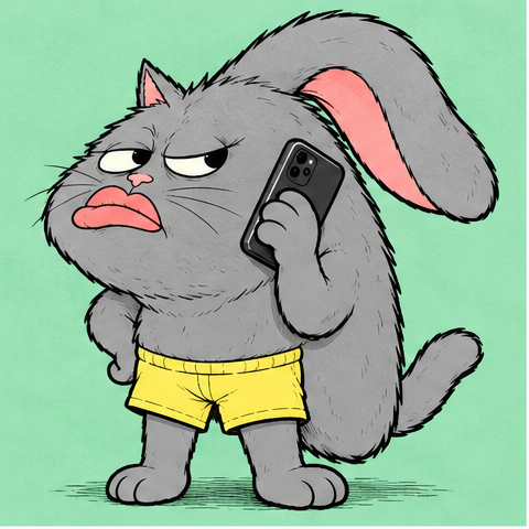 Grumpkin on the phone